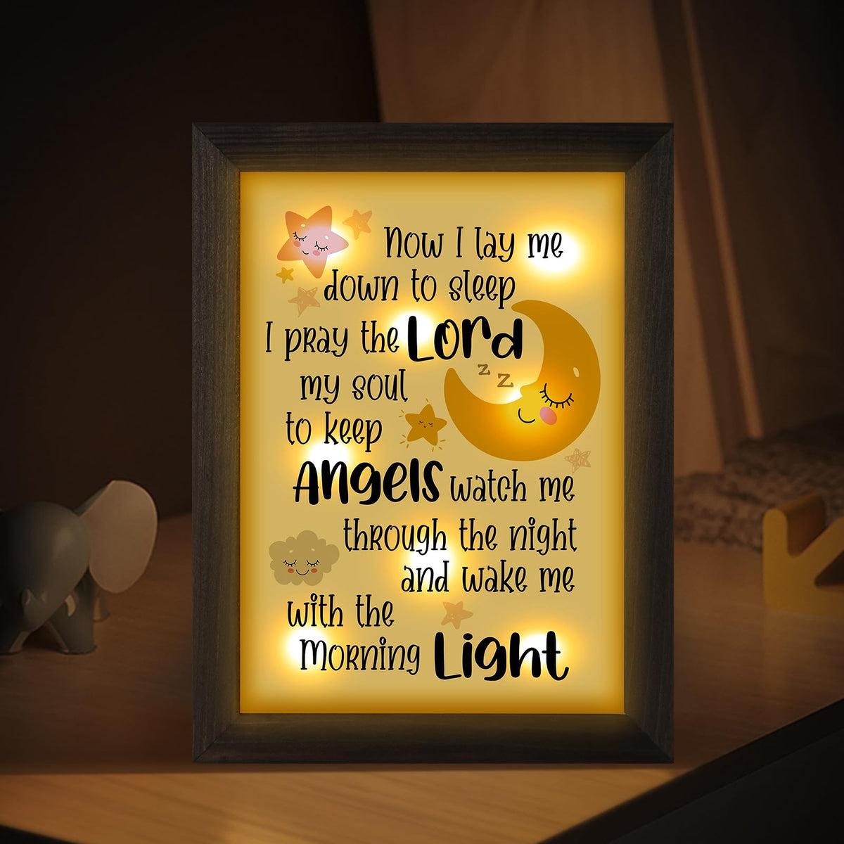 THYGIFTREE wooden keepsake frame is lightweight yet sturdy for display.