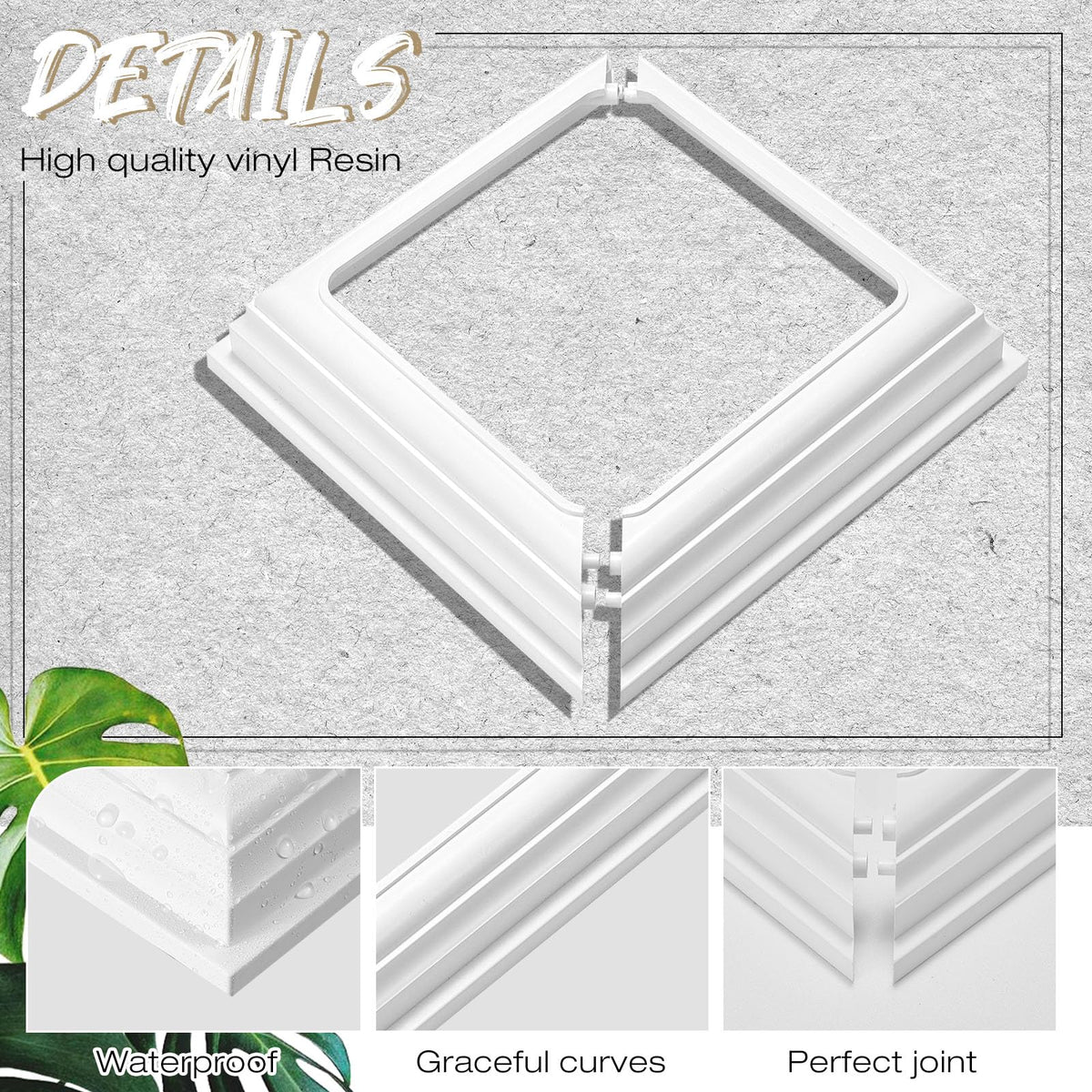 Thyle vinyl column wrap enhances smooth lines along stair rail posts.