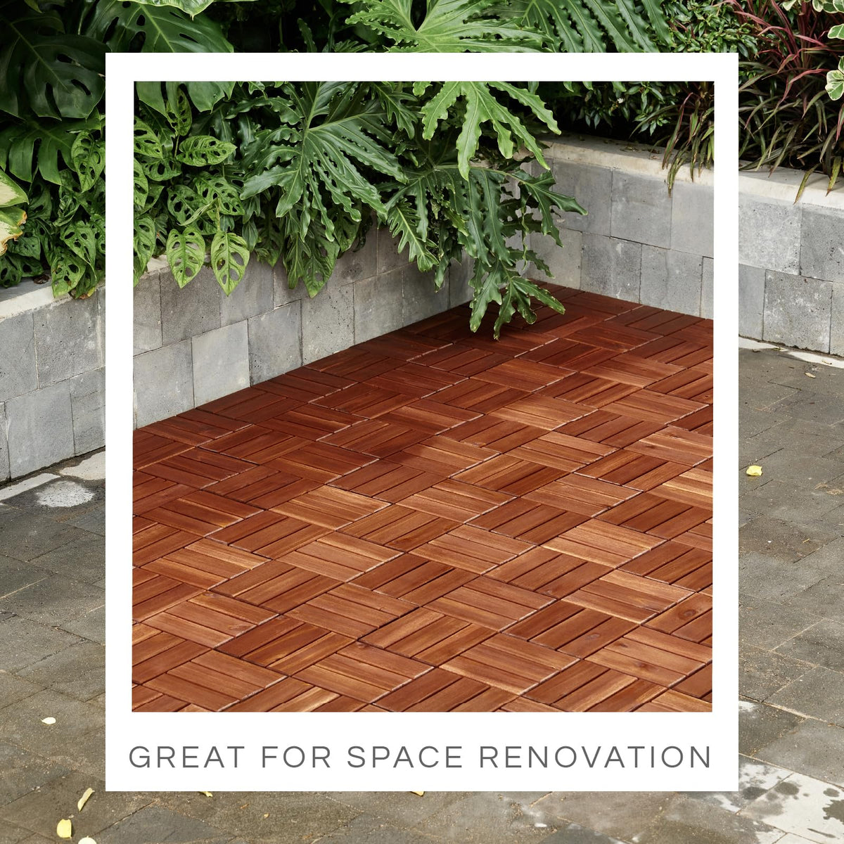 THYOI dark brown deck tiles ideal for outdoor setups and temporary events.