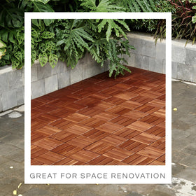 THYOI dark brown deck tiles ideal for outdoor setups and temporary events.