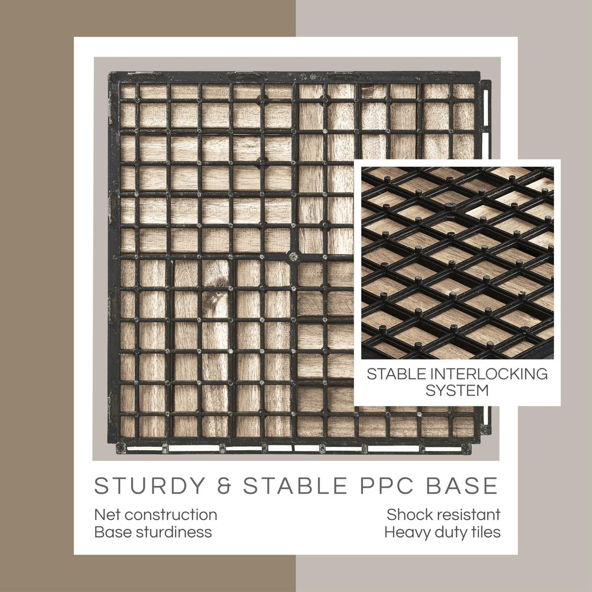 THYOI deck tiles installation close-up shows easy snap-lock assembly with no tools.