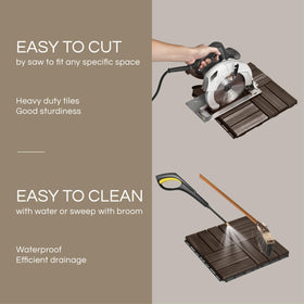 THYOI premium deck tiles cut-to-fit – customize irregular spaces with simple trimming.