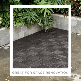 THYOI premium acacia tiles used indoors in a bathroom setting for flexibility