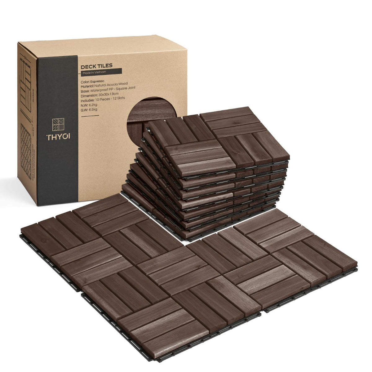 THYOI premium deck tiles wood flooring – durable outdoor surfaces for patios and balconies.