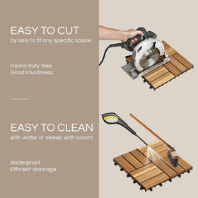 THYOI waterproof wood tiles resist all-weather use.
