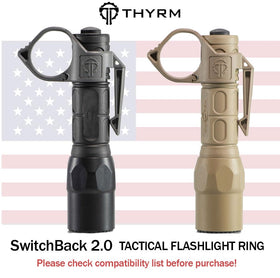 Thyrm SwitchBack Large 2.0 ring offers releasable finger retention for secure grip.