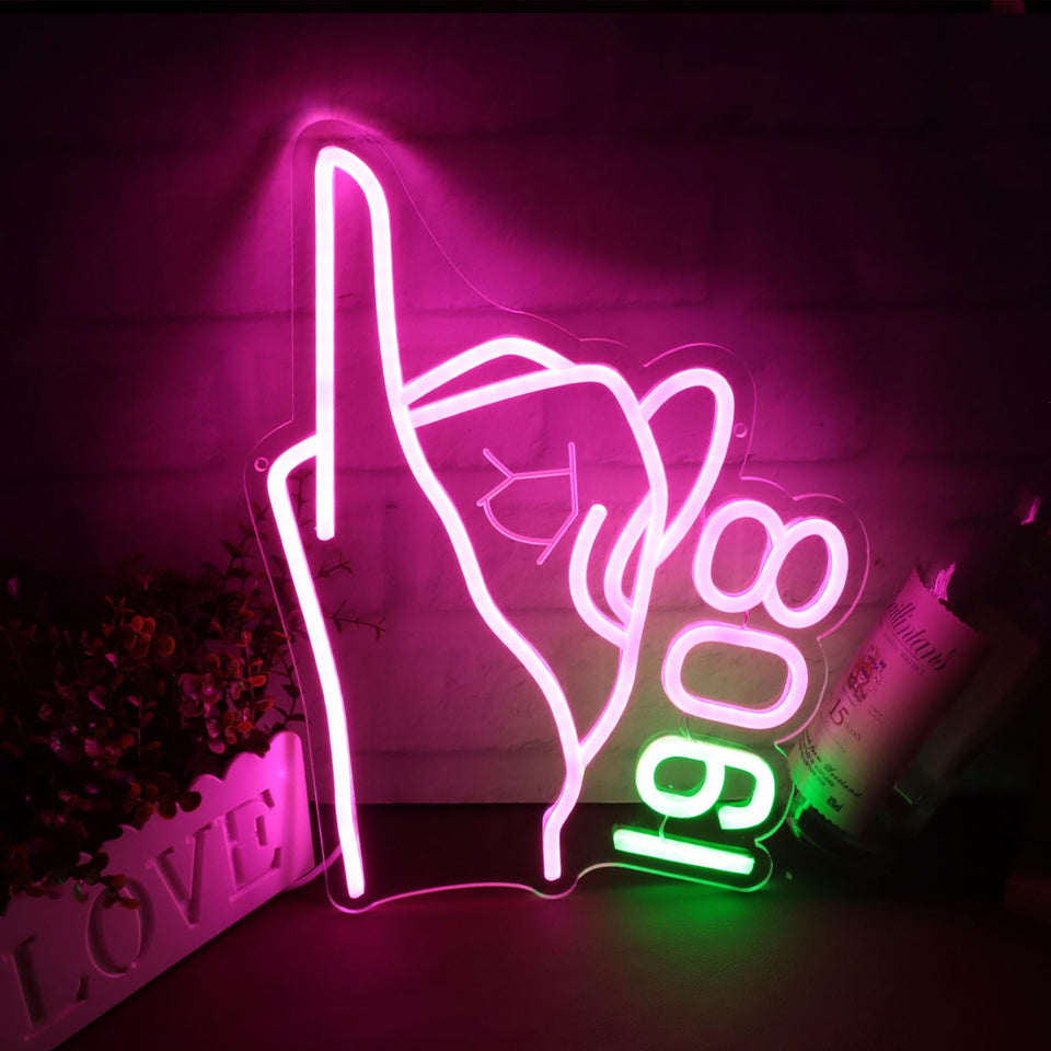 Tiabuy Aka Sorority Neon Sign gesture glow for dorm wall decor.