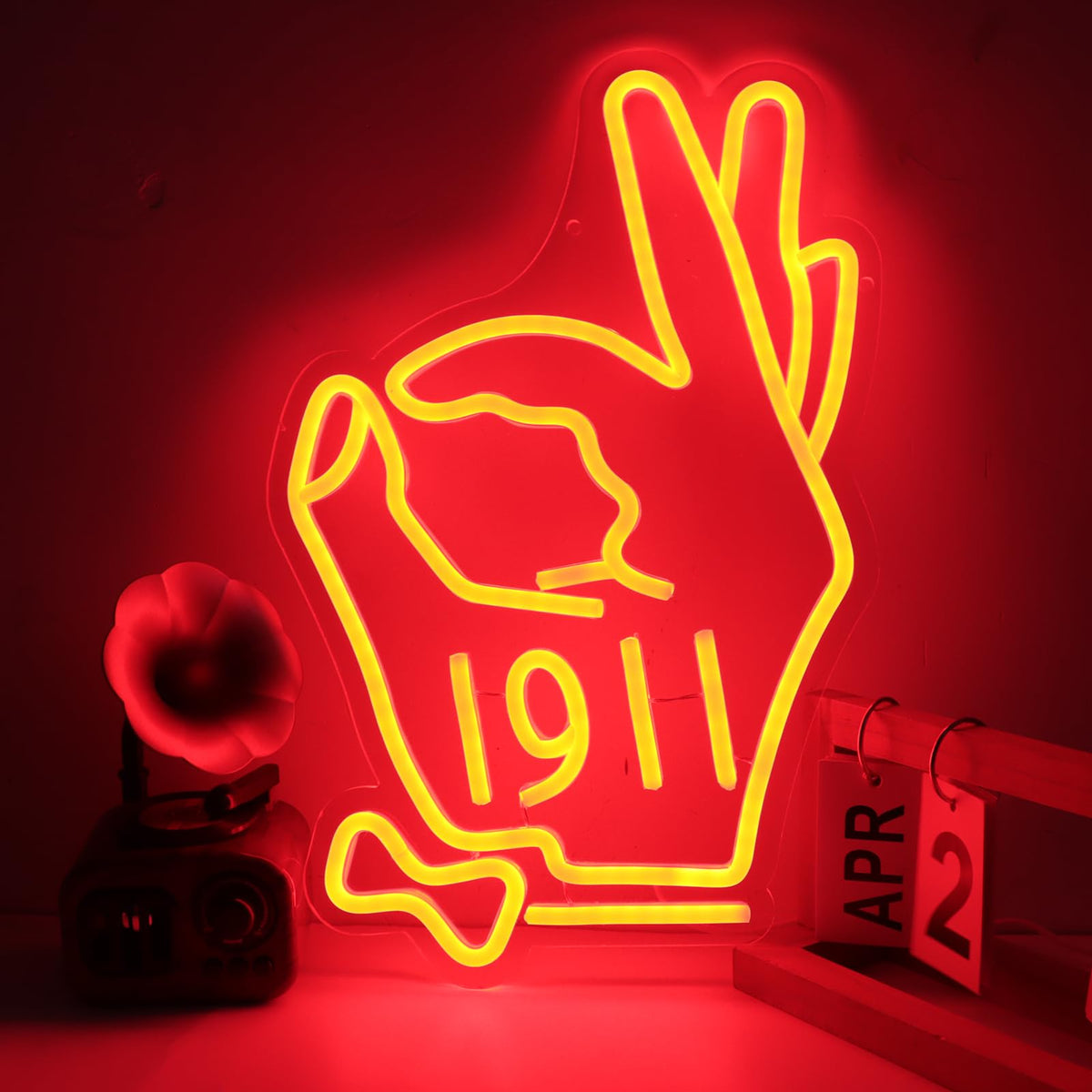 Tiabuy KAP neon sign wall decor with bold Greek letters for room ambiance