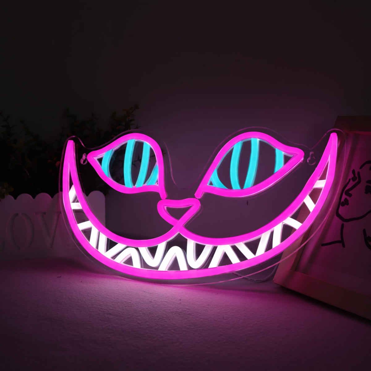 Tiabuy neon sign is USB-powered and dimmable for flexible use.