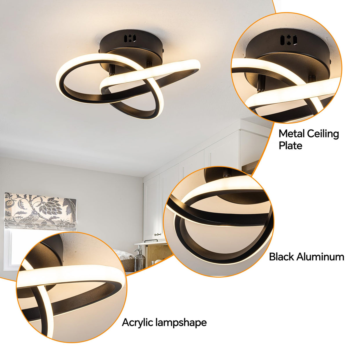 TIAZFCA easy-install ceiling light kit with clear diagrams