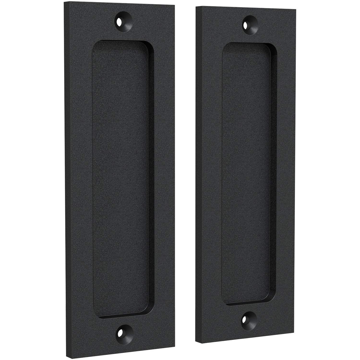Tibres six-inch finger flush pulls for pocket doors with smooth recessed grip.