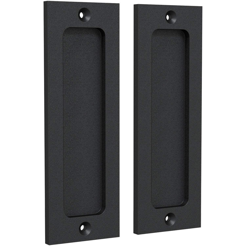 Tibres six-inch finger flush pulls for pocket doors with smooth recessed grip.