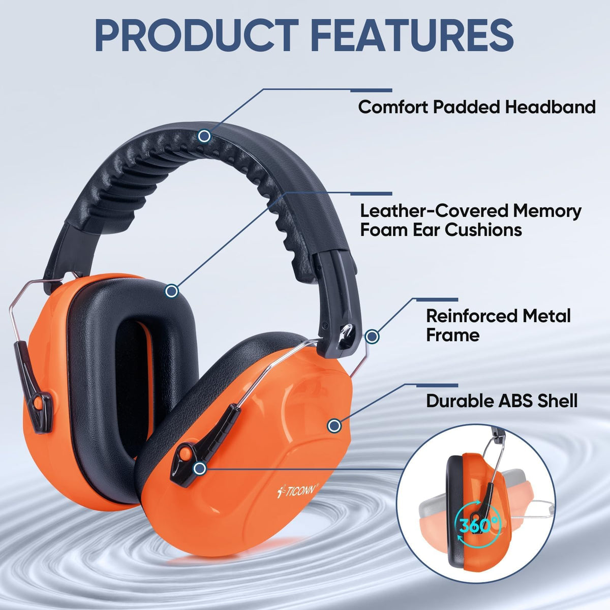 TICONN ABS shell with reinforced frame delivers durable protection against drops.