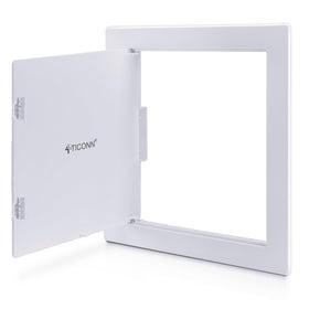 TICONN drywall access panel 12x12 front view shows a clean, flush finish for ceilings or walls