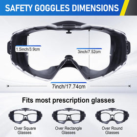 TICONN adjustable elastic strap safety goggles for a comfortable fit