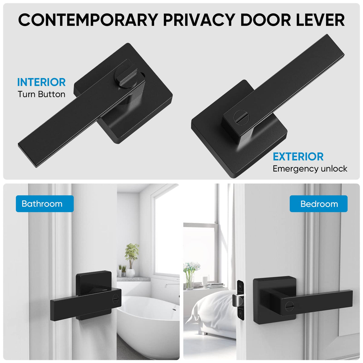 TICONN aluminium-brass build door handle for humidity resistance