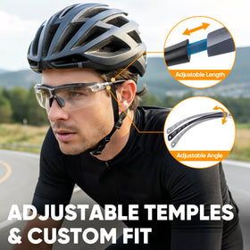 TICONN safety glasses with adjustable arms for a customized fit.