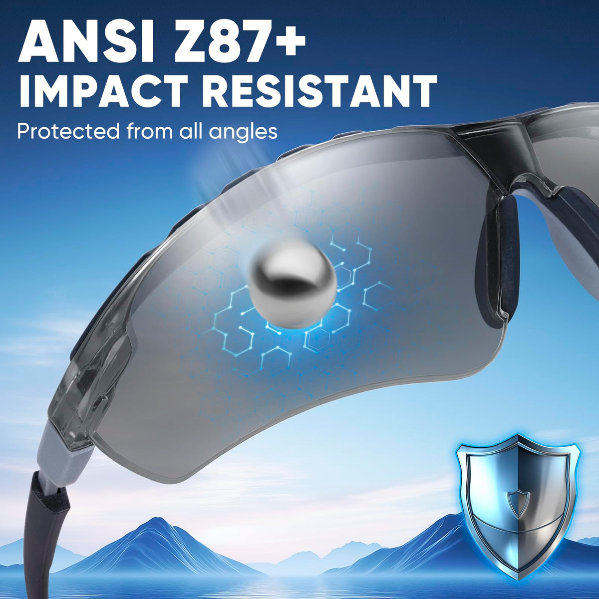 TICONN safety glasses with adjustable temples for secure fit