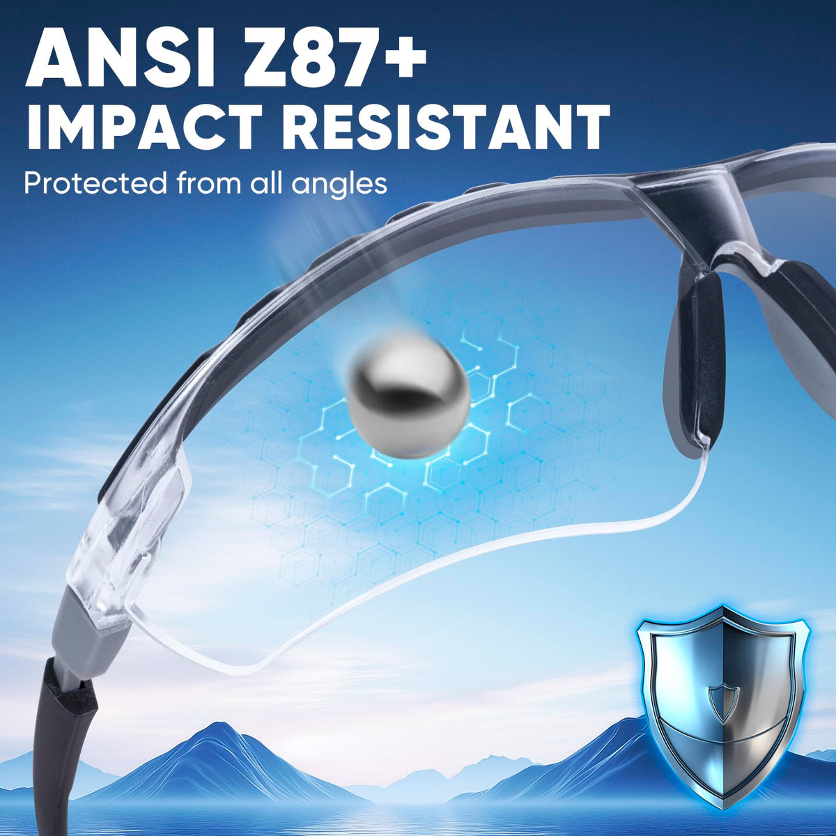 TICONN anti-fog yellow lenses enhance contrast in low light conditions.