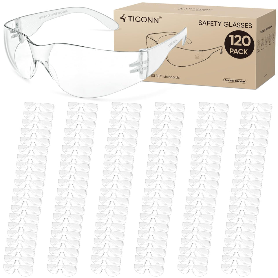 TICONN clear safety glasses provide clear vision for everyday tasks