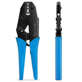 TICONN crimping tool with heat shrink connectors for reliable terminations.