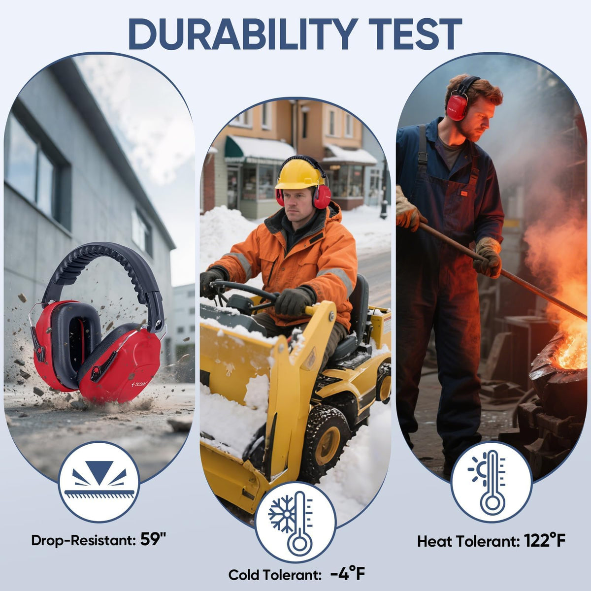 TICONN durable ear muffs resistant to cold and heat