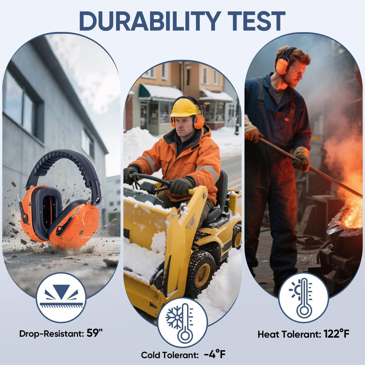 TICONN durable weather resistant ear muffs withstand cold and heat for year-round use.