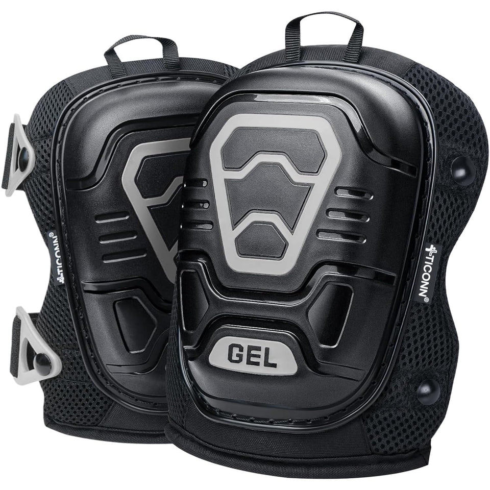 TICONN Gel Knee Pads with foam cushion for all-day kneeling comfort.