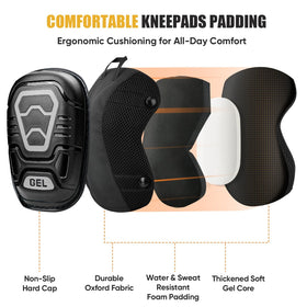 TICONN Gel Knee Pads with secure elastic straps for stable wear.
