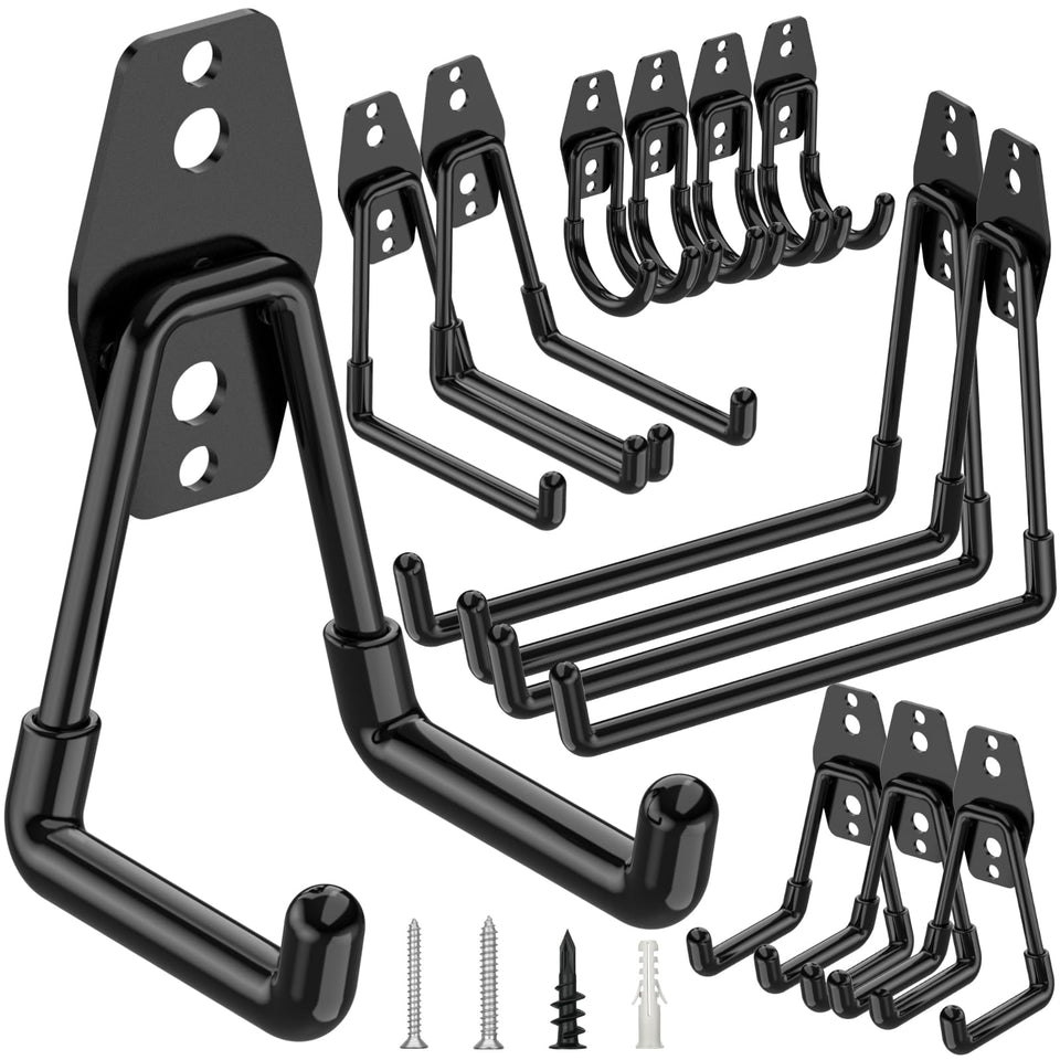 TICONN heavy-duty garage hooks large U7, ideal for ladders and bikes.