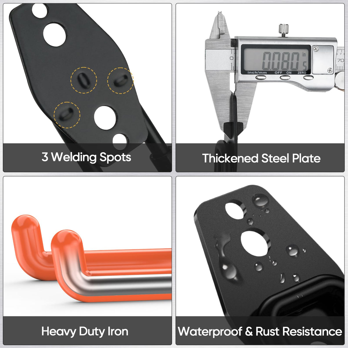 TICONN heavy-duty garage hooks medium U5 for tools and garden gear.