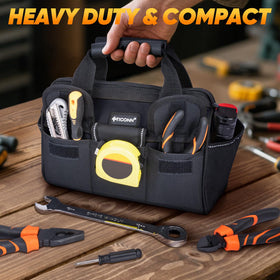 TICONN heavy-duty tool bag wide-mouth opening for easy loading of large tools