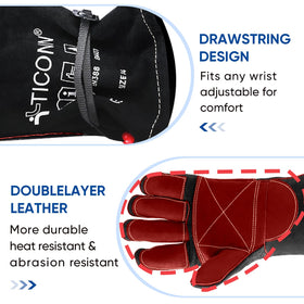 TICONN leather outer layer offers durable heat resistance for hot work.