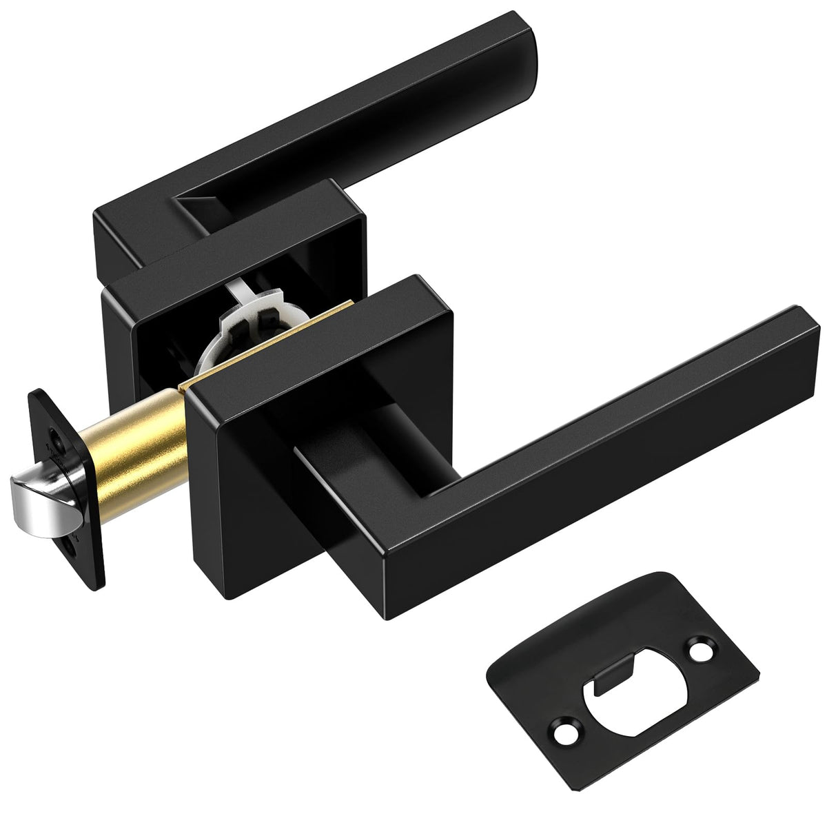 TICONN matte black door handle close-up showing rust-resistant aluminum alloy construction