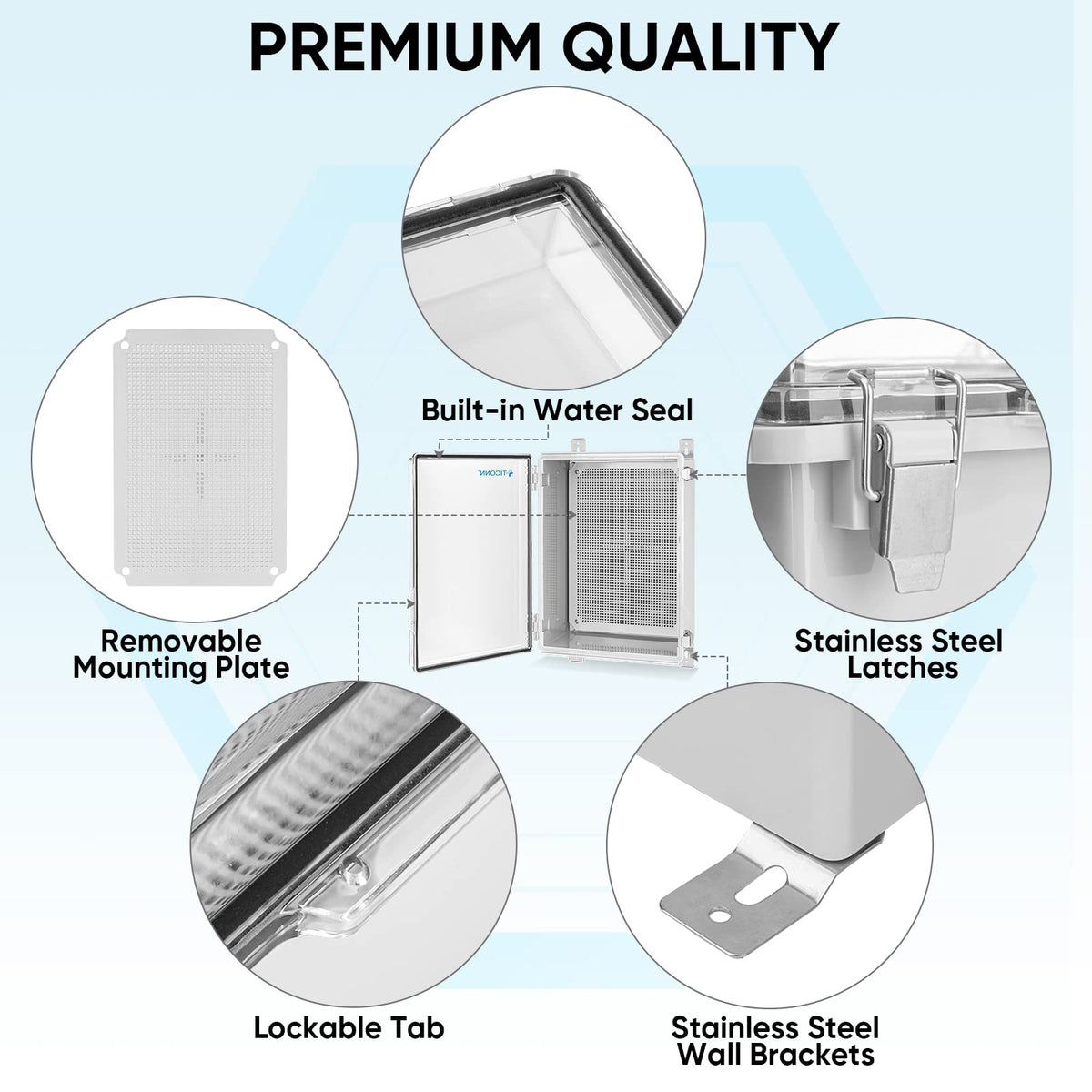 TICONN ABS plastic body offers impact resistance and insulation