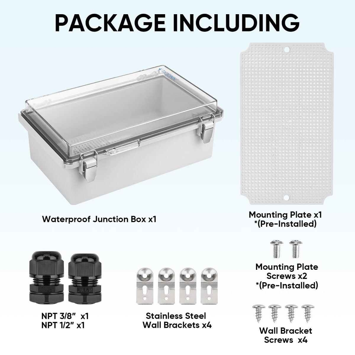 TICONN 10.2 by 6.3 by 3.9 inch enclosure demonstrates compact outdoor protection