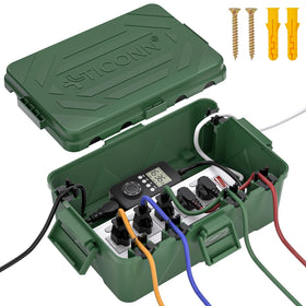 TICONN outdoor electrical box front view with IP54 protection for safe outlets.