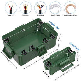 TICONN outdoor box interior showing gasket seal for water resistance.