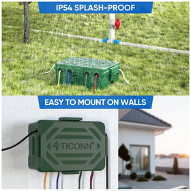 TICONN six-port entry design for multiple cords outdoors.