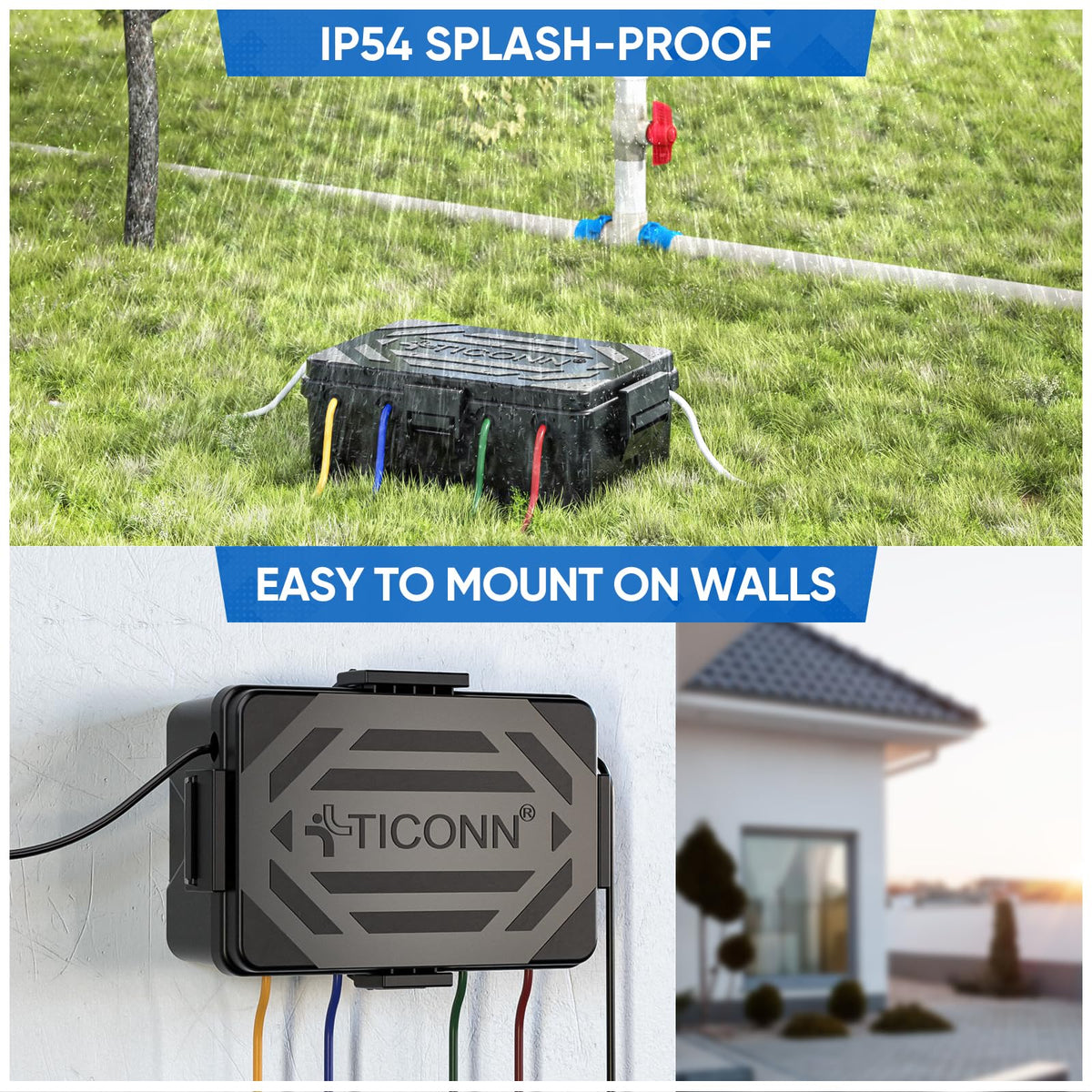 TICONN outdoor box large black ground mounting option for stability outdoors