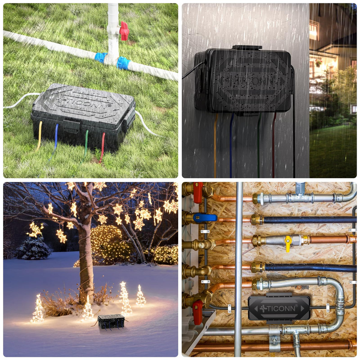 TICONN outdoor box large black weather-ready design in outdoor environment