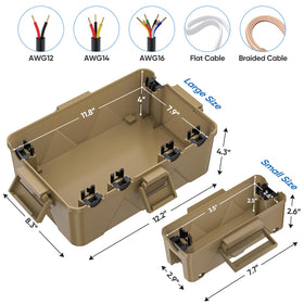 TICONN large outdoor box with six entry ports for multiple cables
