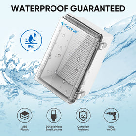 TICONN mounting plate keeps electrical components secure inside the weatherproof enclosure