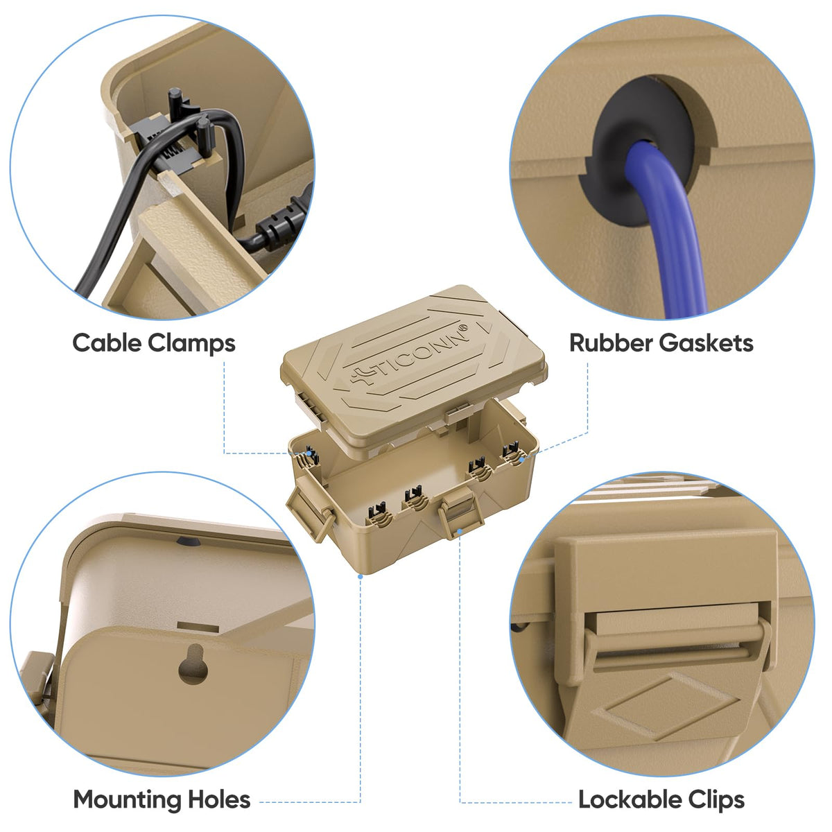TICONN PP-material outdoor box is UV- and weather-resistant