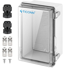 TICONN outdoor IP67 waterproof box with hinged cover for irrigation and outdoor wiring