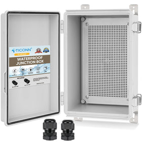 TICONN outdoor IP67 box with hinged cover protects outdoor electronics.