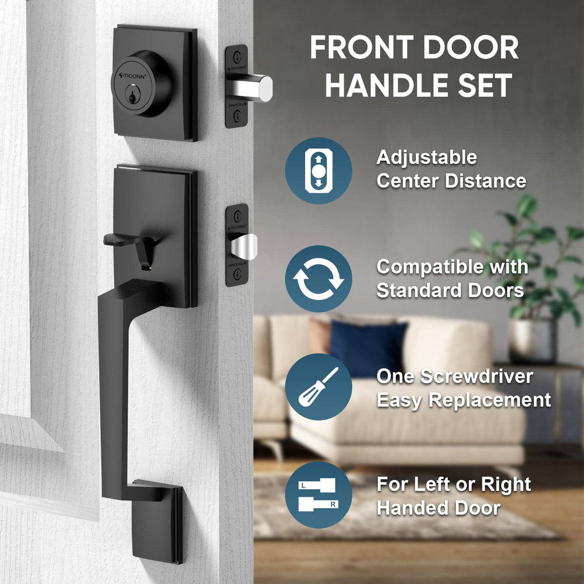 TICONN premium door hardware featuring robust construction for lasting performance.