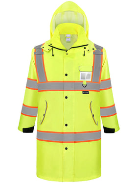 TICONN reflective rain coat with 360-degree visibility for safety.