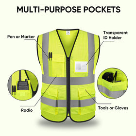 TICONN vest with 360-degree reflective strips wrap around for all-around visibility