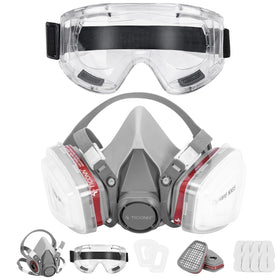 TICONN reusable respirator mask with filters for versatile protection against dust